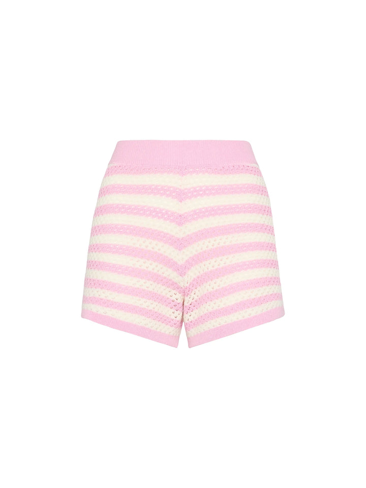 Polo in maglia a righe rosa Yvette
