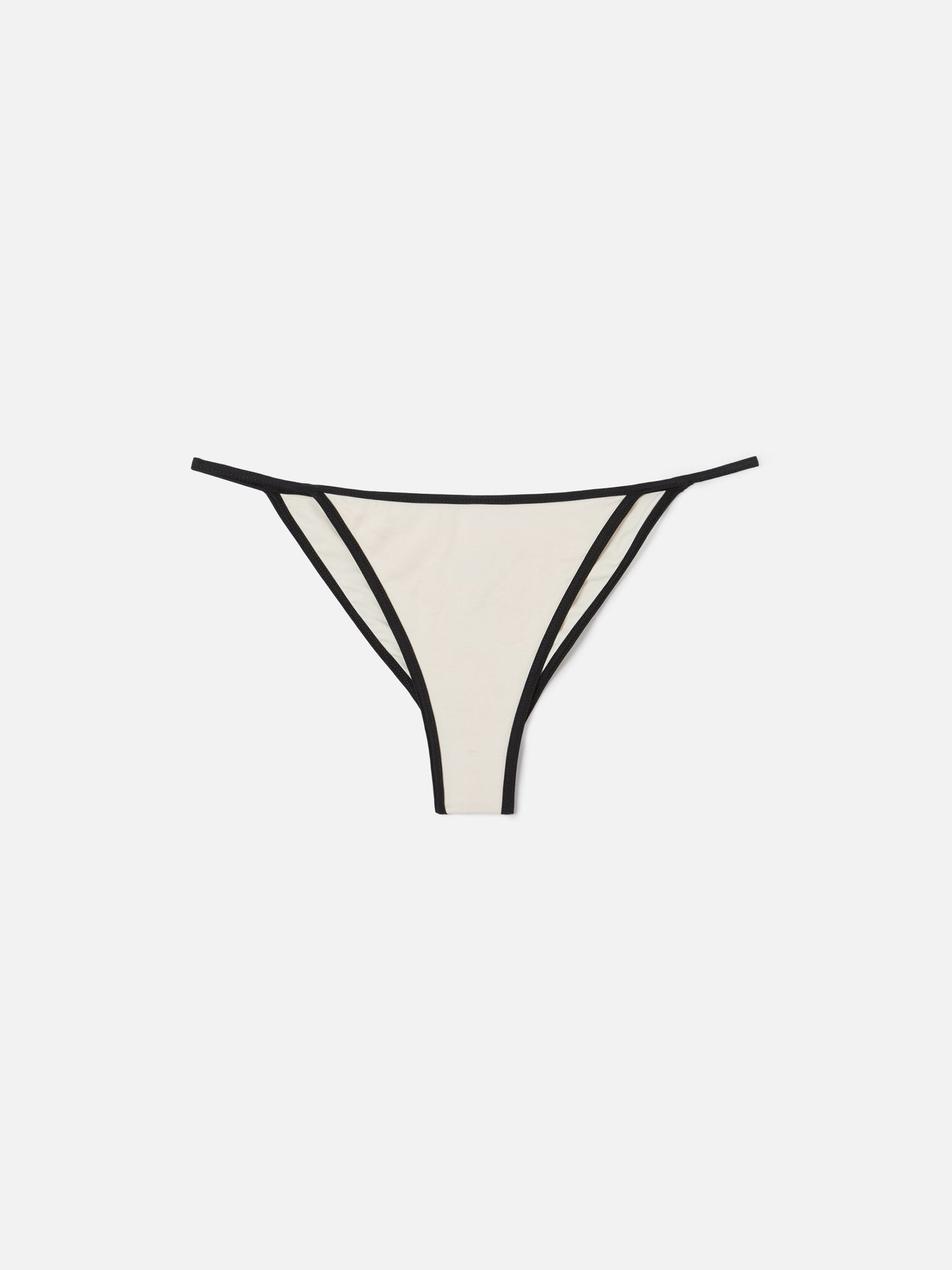 Slip mare Zephire String modello brasiliana panna con profilo a contrasto