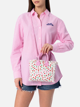 Cherry cotton canvas Mini Vanity bag