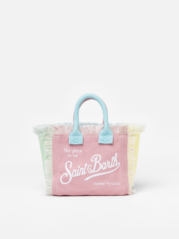 Multicolor cotton canvas Mini Vanity bag