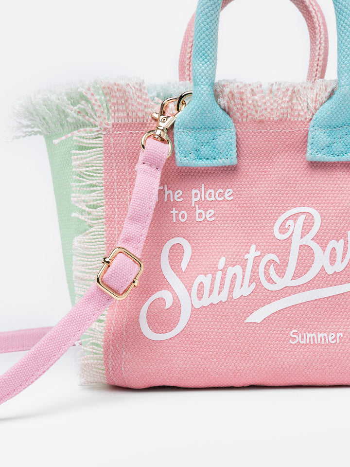 Multicolor cotton canvas Mini Vanity bag