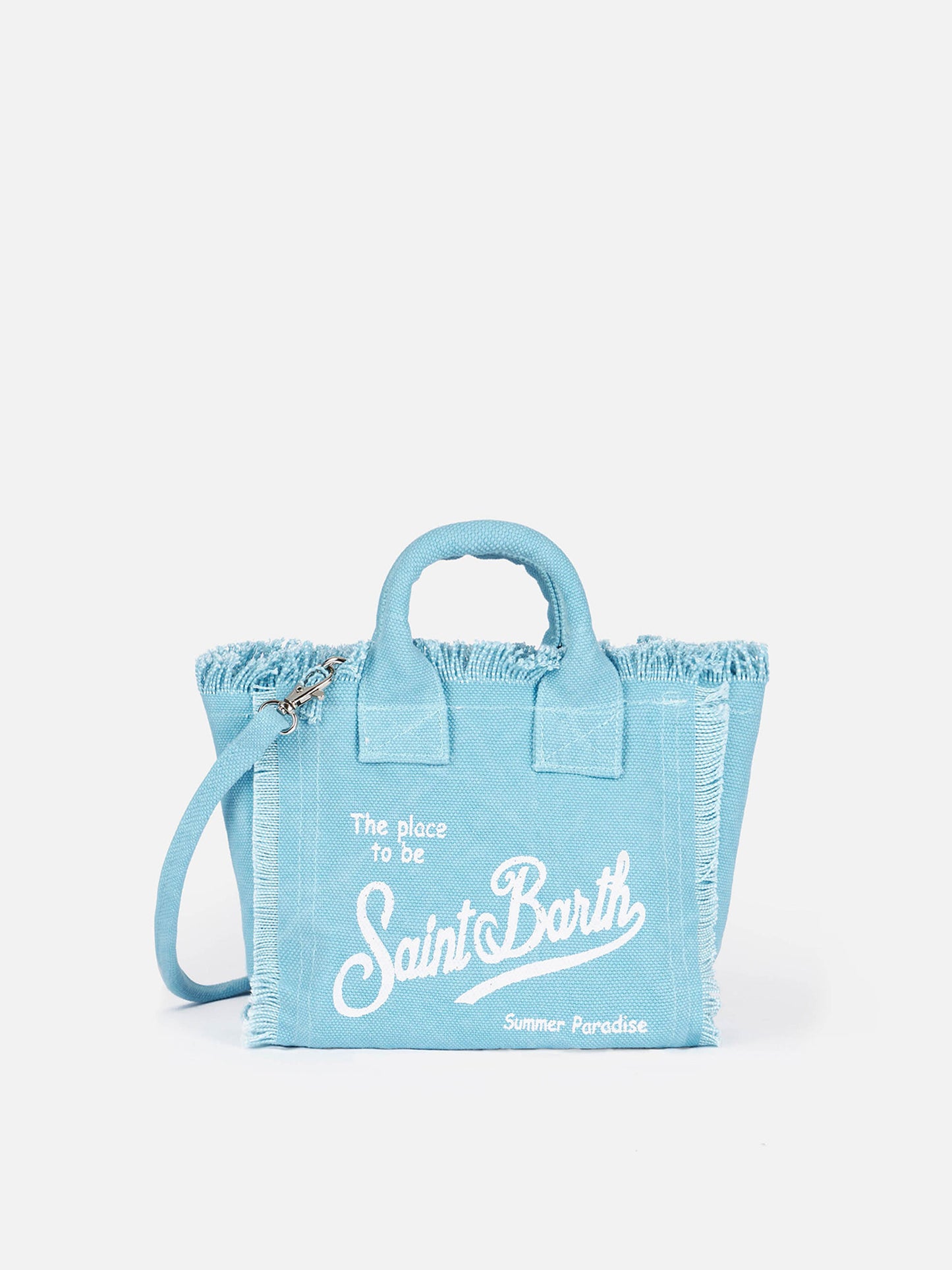 Light blue cotton canvas Mini Vanity bag