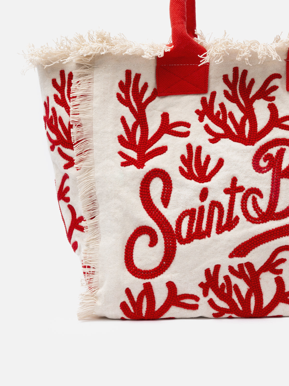 Vanity Rug white and red cotton tote bag - MC2 Saint Barth