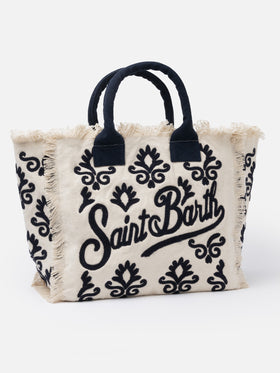Vanity Rug white and blue cotton tote bag - MC2 Saint Barth