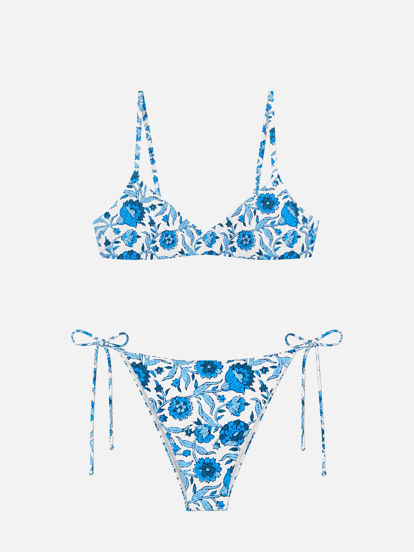 Bikini May Virgo con stampa batik azzurra