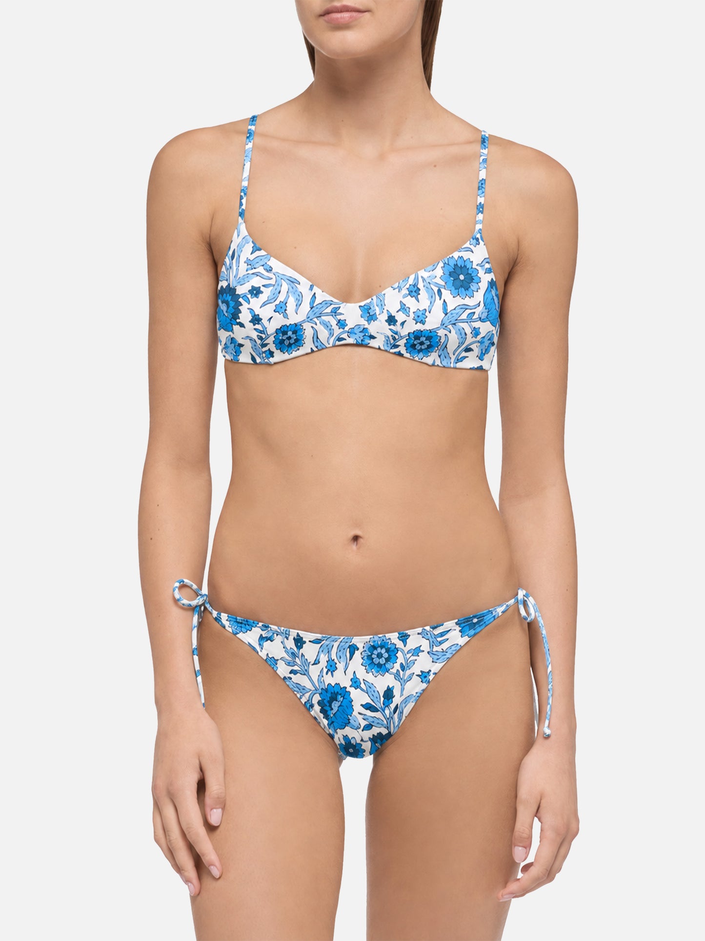 Bikini May Virgo con stampa batik azzurra