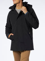 Man hooded grey Voyager parka jacket