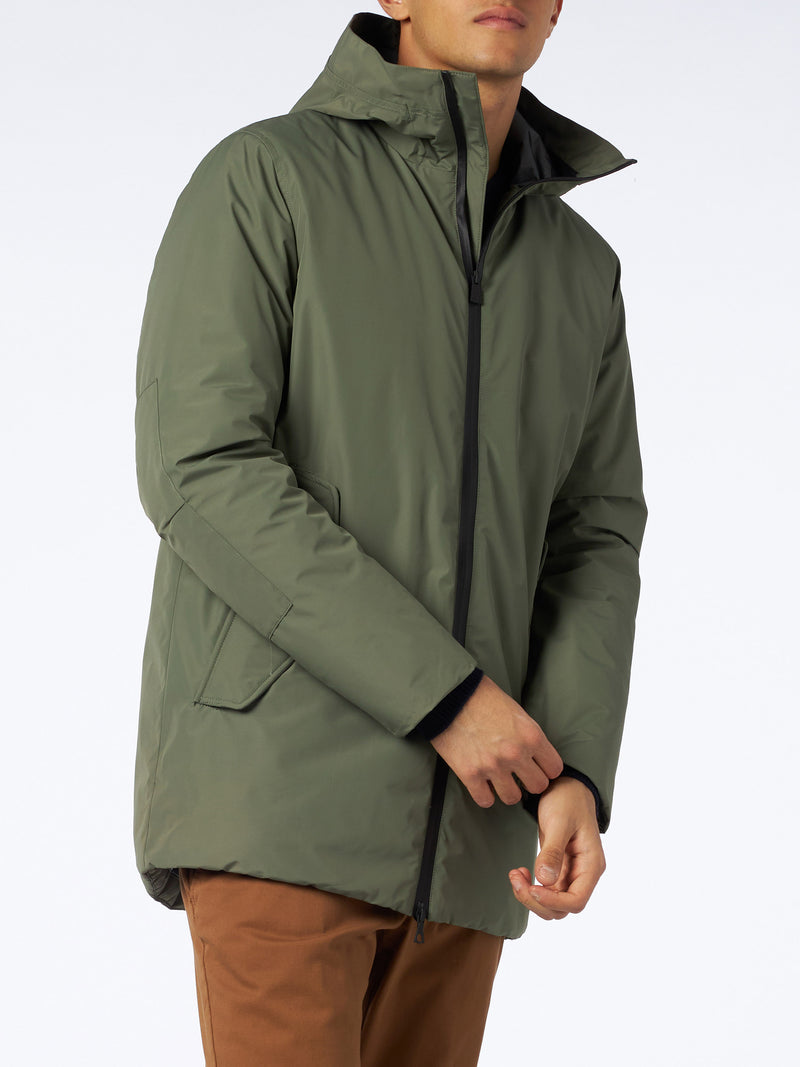 Man hooded military green Voyager parka jacket