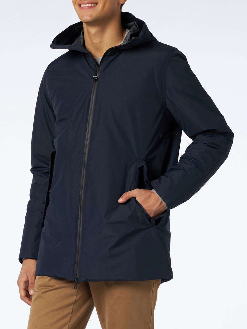 Parka da uomo Voyager blu con cappuccio