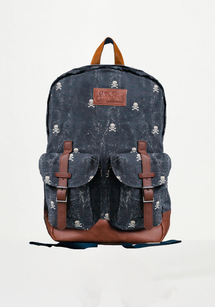 Canvas backpack Cody with micro skull print - MC2 Saint Barth