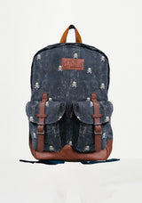 Canvas backpack Cody with micro skull print