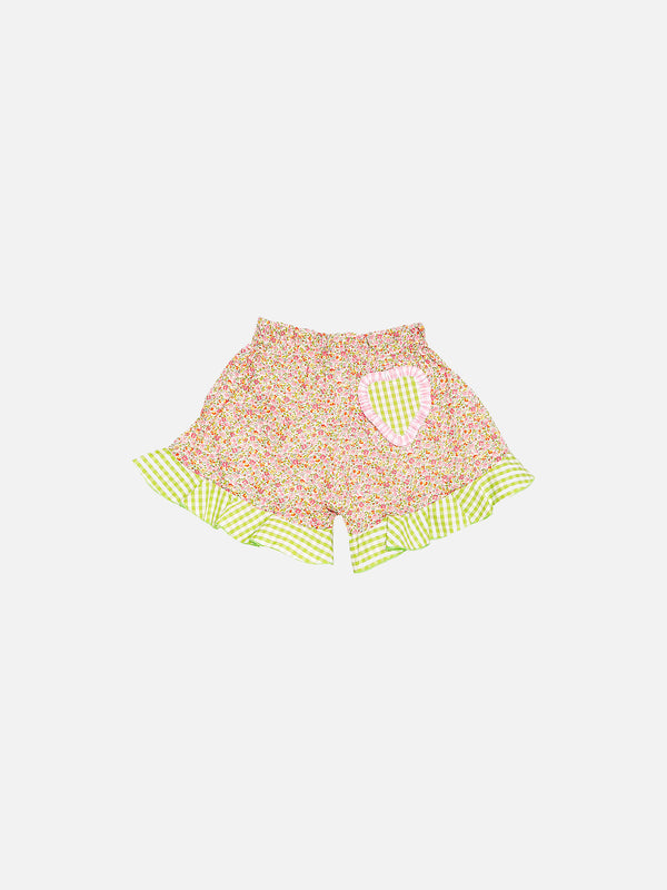 Mädchen-Shorts aus Baumwolle mit Rüschen | Hergestellt aus Liberty-Stoff