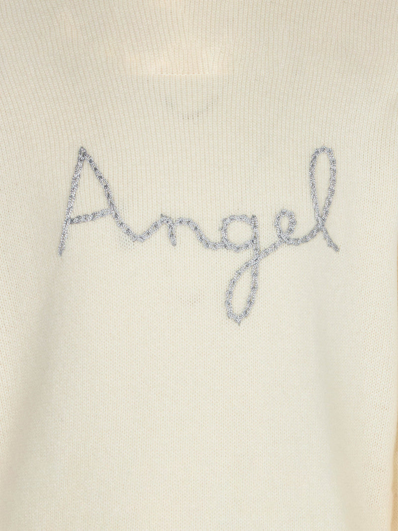 Maglia da bambina ricamo ali d'angelo