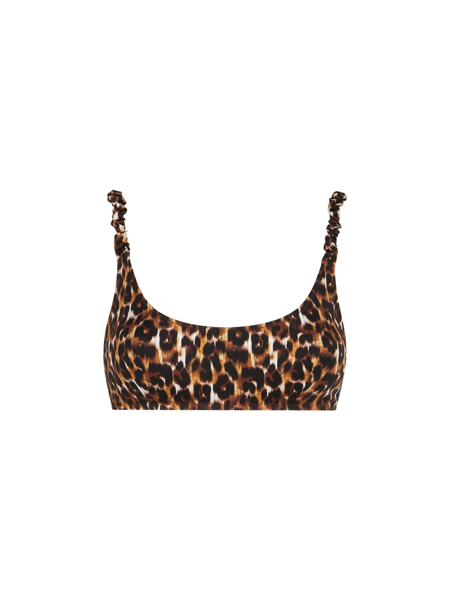 Woman bralette swimsuit with leopard print