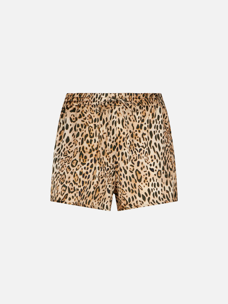 Damen-Shorts mit Animalier-Print
