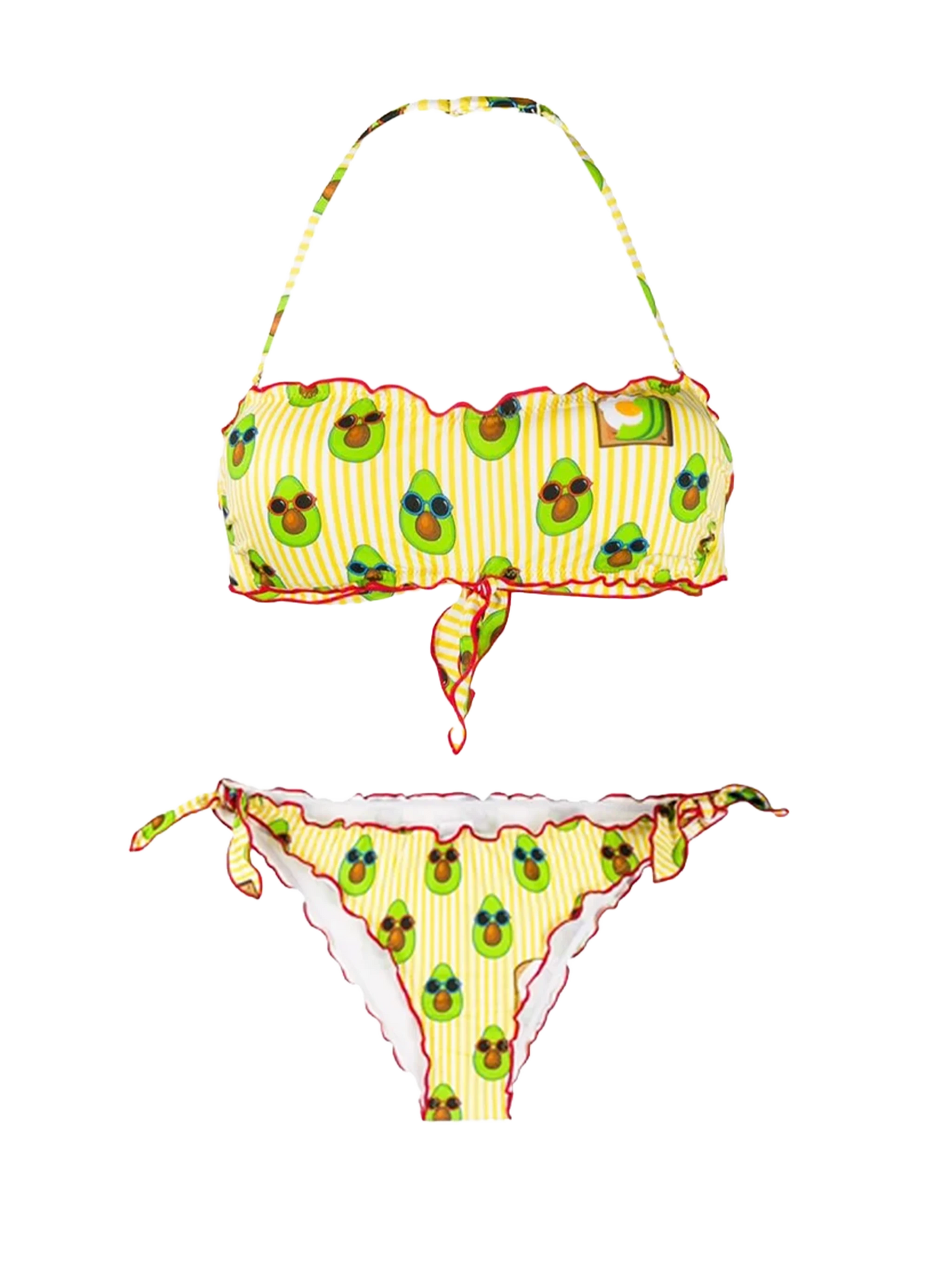 Bikini da donna a fascia con stampa avocado