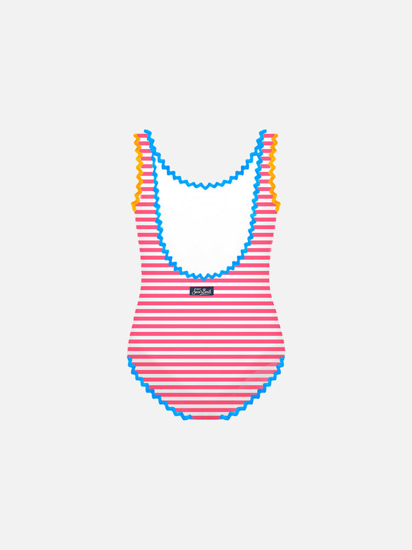 Girl one piece swimsuit with embroidery