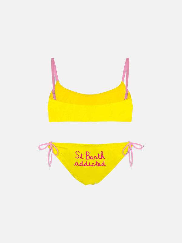 Bralette-Bikini für Mädchen mit St. Barth-Stickerei