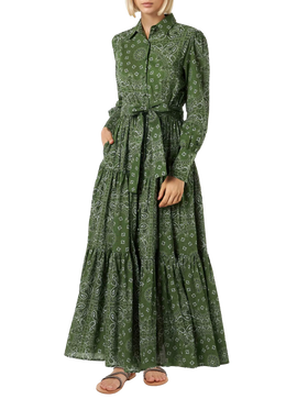 Woman green bandanna long dress Jensen - MC2 Saint Barth