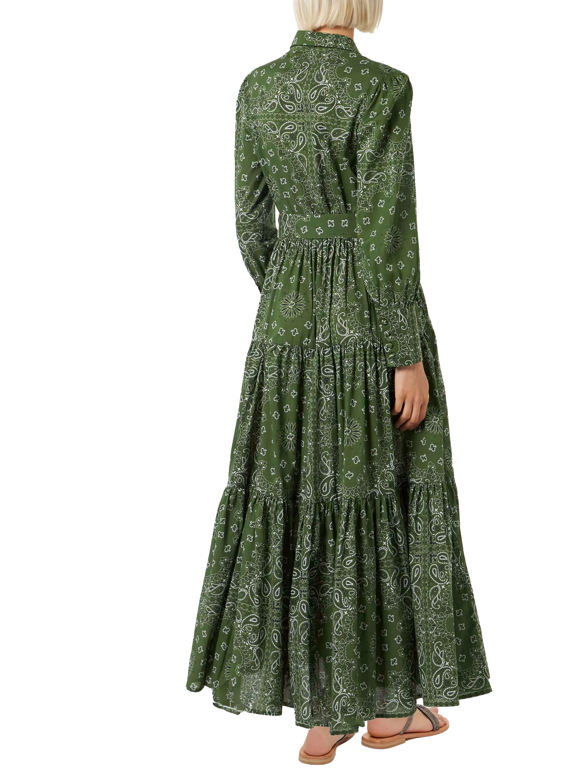 Woman green bandanna long dress Jensen - MC2 Saint Barth