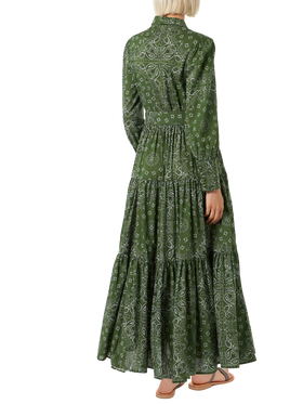 Woman green bandanna long dress Jensen - MC2 Saint Barth
