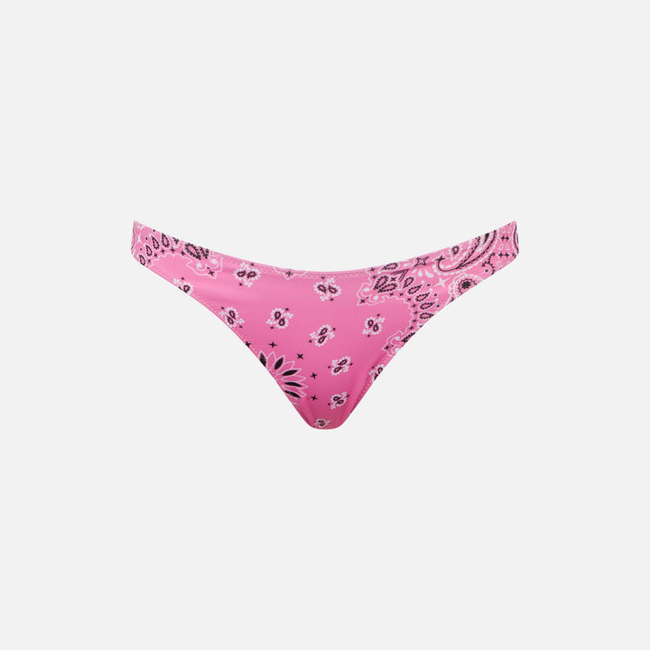 Woman bralette bikini with pink bandanna print