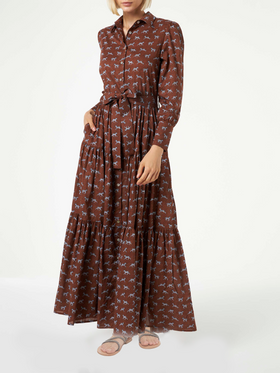 Langes Damenkleid Jensen mit Zebra-Print