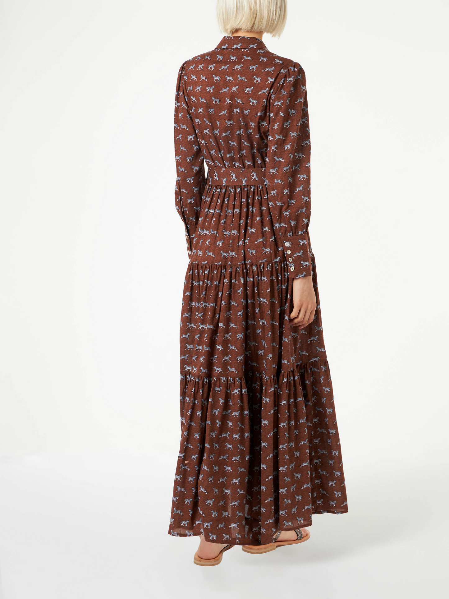 Langes Damenkleid Jensen mit Zebra-Print