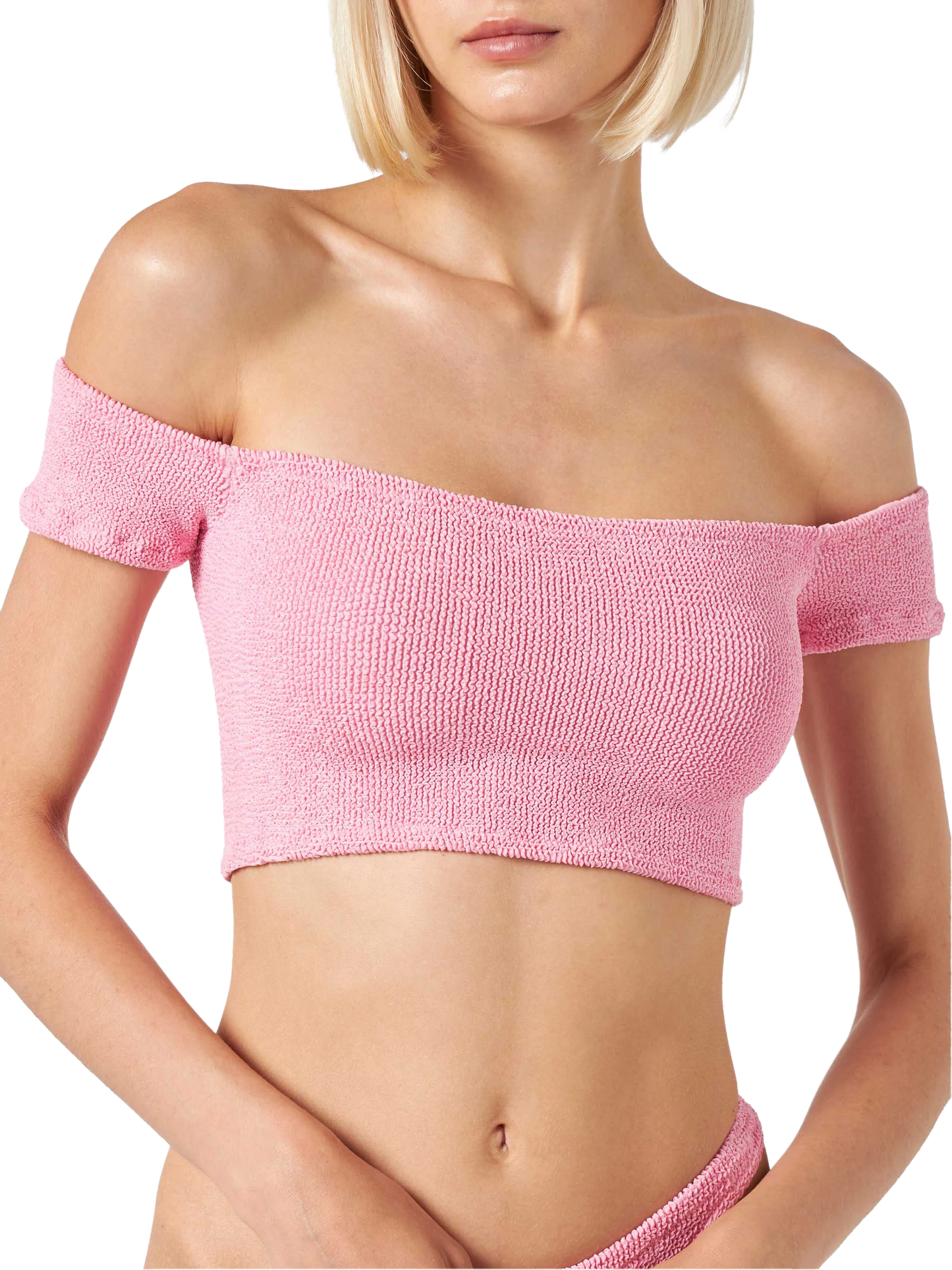 Costume intero da donna con spalline larghe crinkle