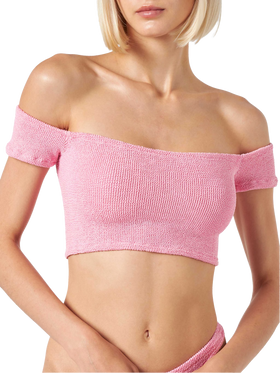 Costume intero da donna con spalline larghe crinkle