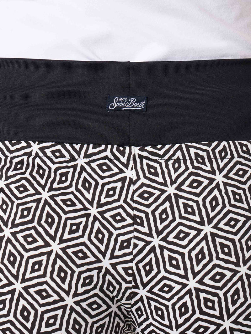 Woman beach shorts with geometric print