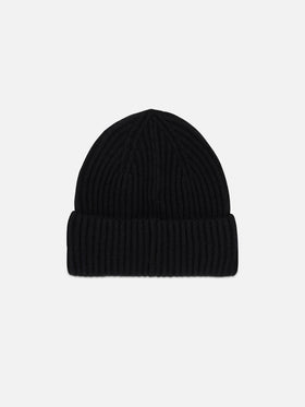 Woman black beanie with St. Barth embroidery