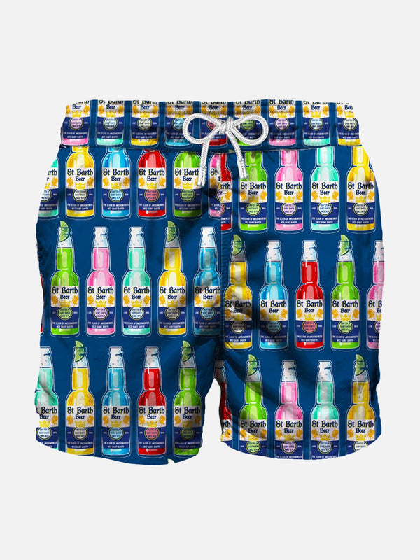 Costume da bagno stampa birre multicolore