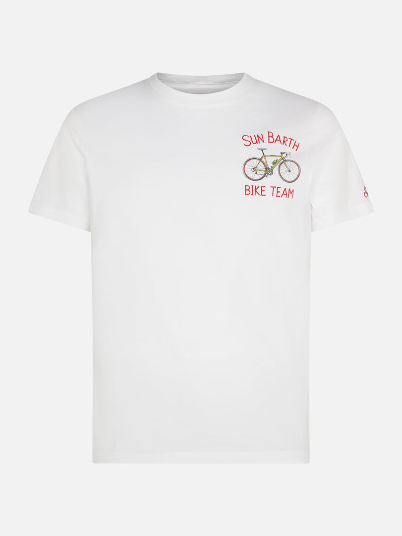 T-shirt da uomo in cotone con stampa bici