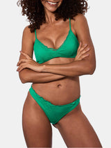 Woman emerald green bralette bikini