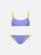 Mädchen-Bralette-Bikini mit Dreaming St. Barth-Stickerei