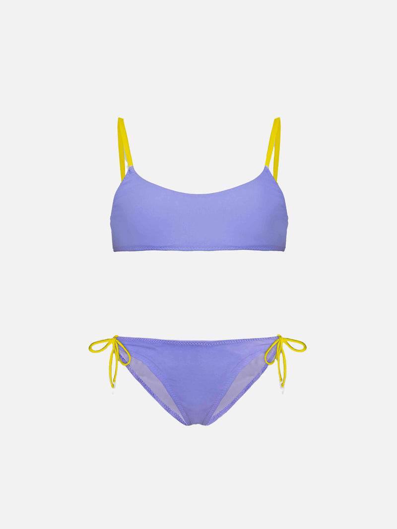 Bikini da bambina a bralette con ricamo Dreaming St. Barth