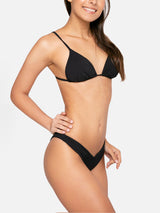 Woman black triangle bikini