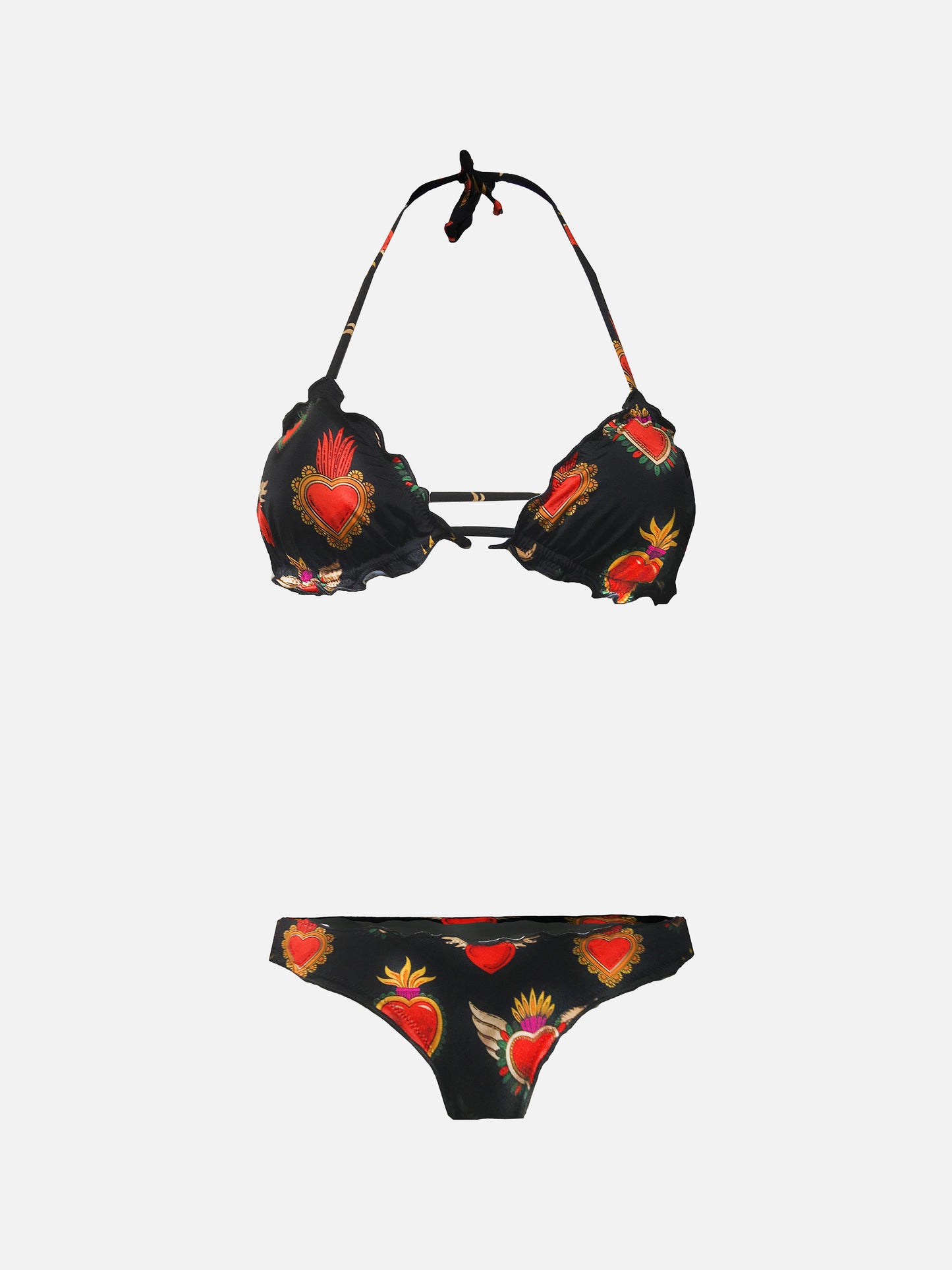 Woman cheeky swim briefs with heart print - MC2 Saint Barth
