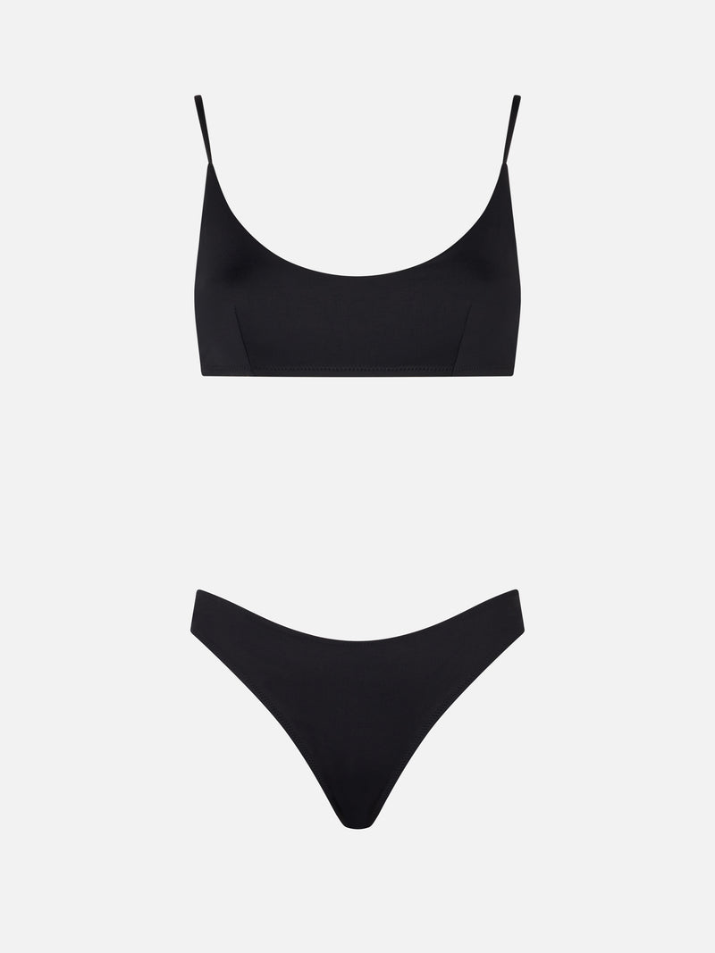 Schwarzer Bralette-Bikini für Damen