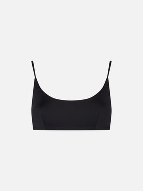 Woman black bralette swimsuit