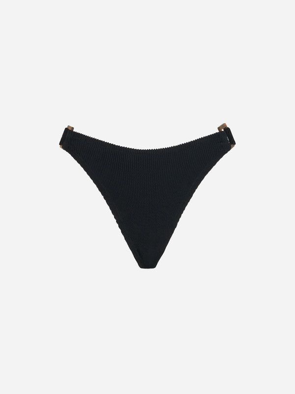 Slip mare nero crinkle