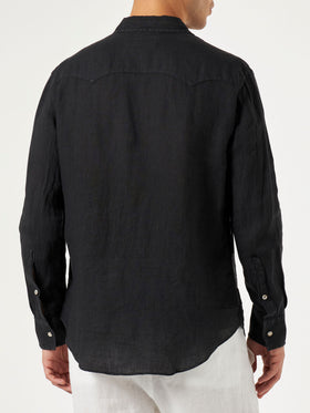 Man black linen shirt - MC2 Saint Barth