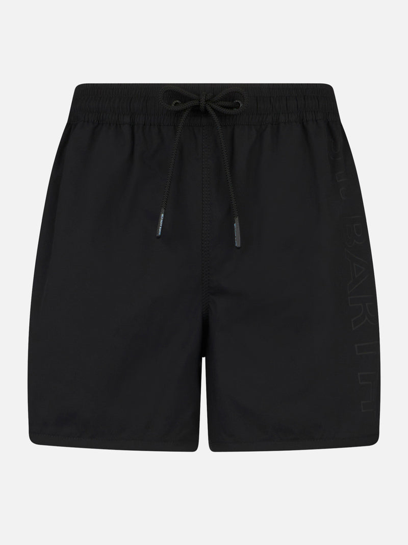 Herren-Badeshorts mit seitlichem Logo und Kontrast