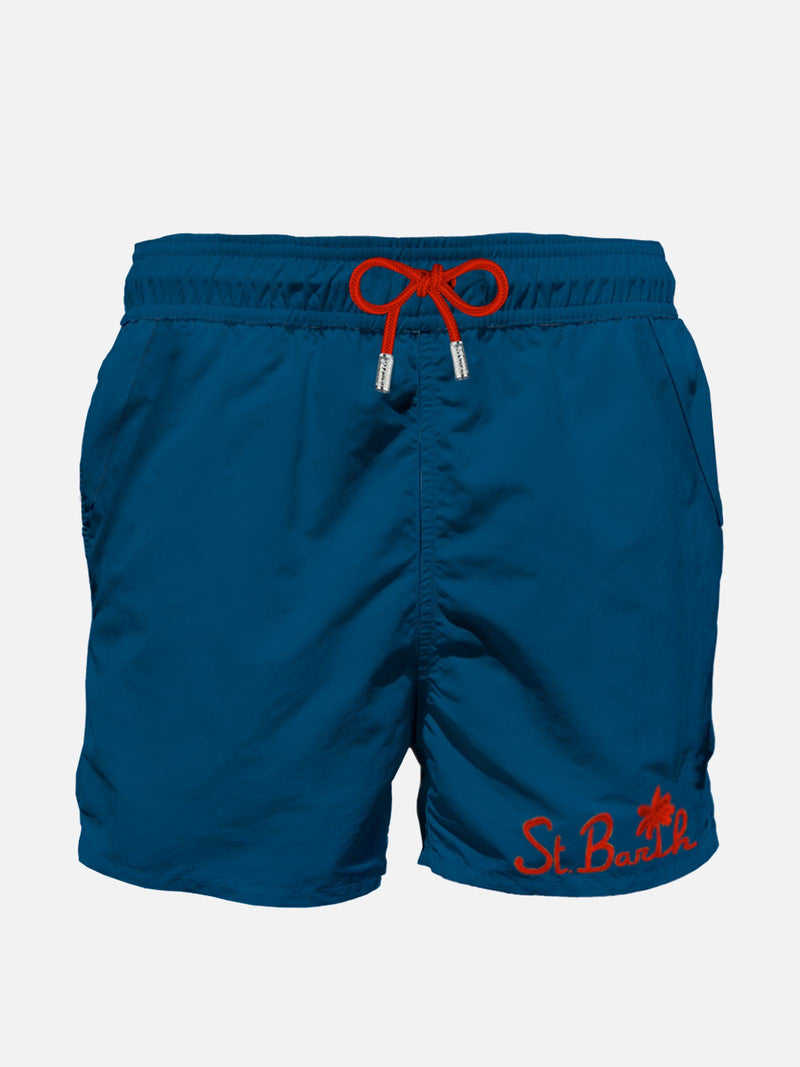 Blue man swim shorts with pocket