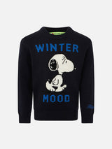 Blue navy Snoopy Winter mood sweater for boy - Special edition