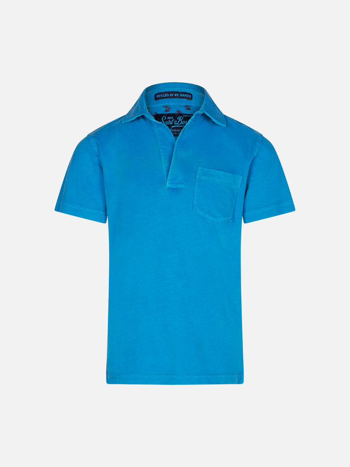Boy bluette jersey polo - MC2 Saint Barth