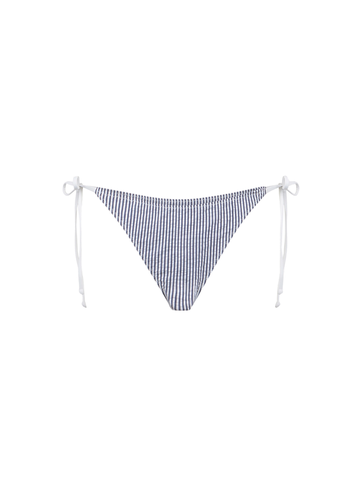 Damen-Triangel-Bikini aus Seersucker mit Streifendruck