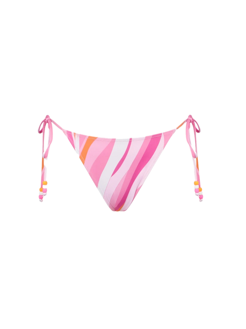 Woman shape wave print swim briefs with side laces and charms - MC2 Saint Barth