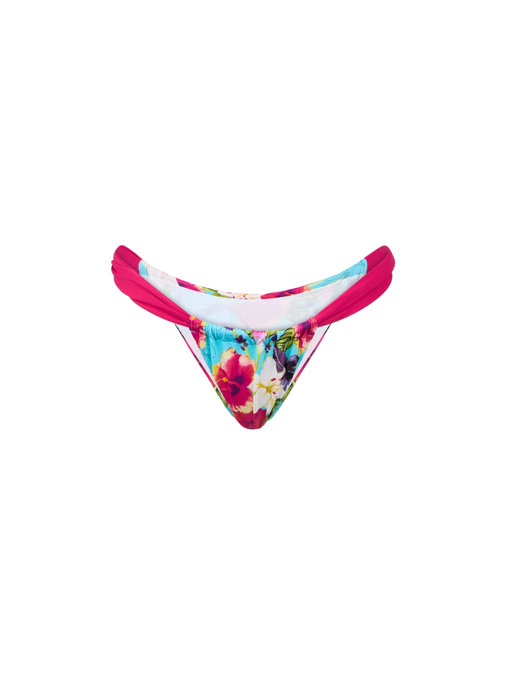 Woman triangle bikini with Ibiscus print